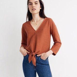 🌙MADEWELL Long-Sleeve Tie-Front Top🌙